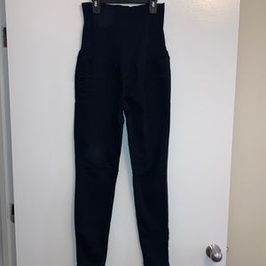 Women’s a:glow Maternity Black Jeggings Size 6 Covers Mid-Belly